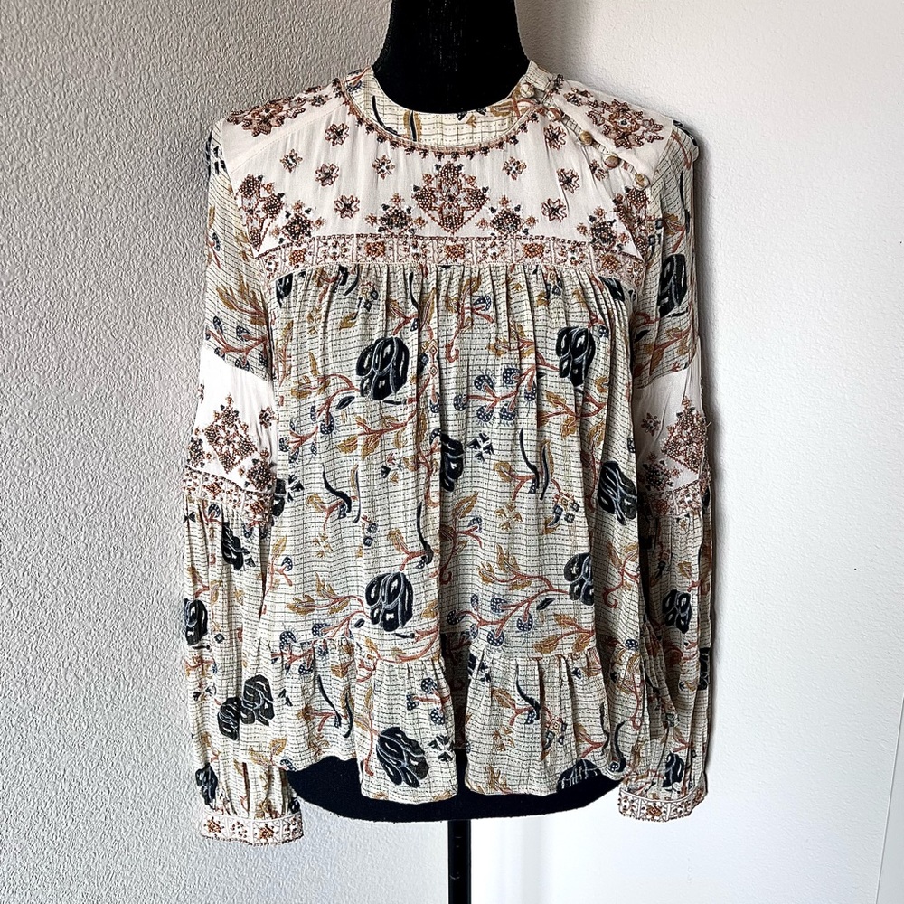 EXC • Free People Stroll Through the Meadow Blouse • - Picture 2 of 12